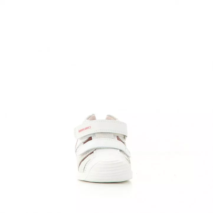 Sandalias abotinadas Biomecanics con puntos y detalles en rosa
