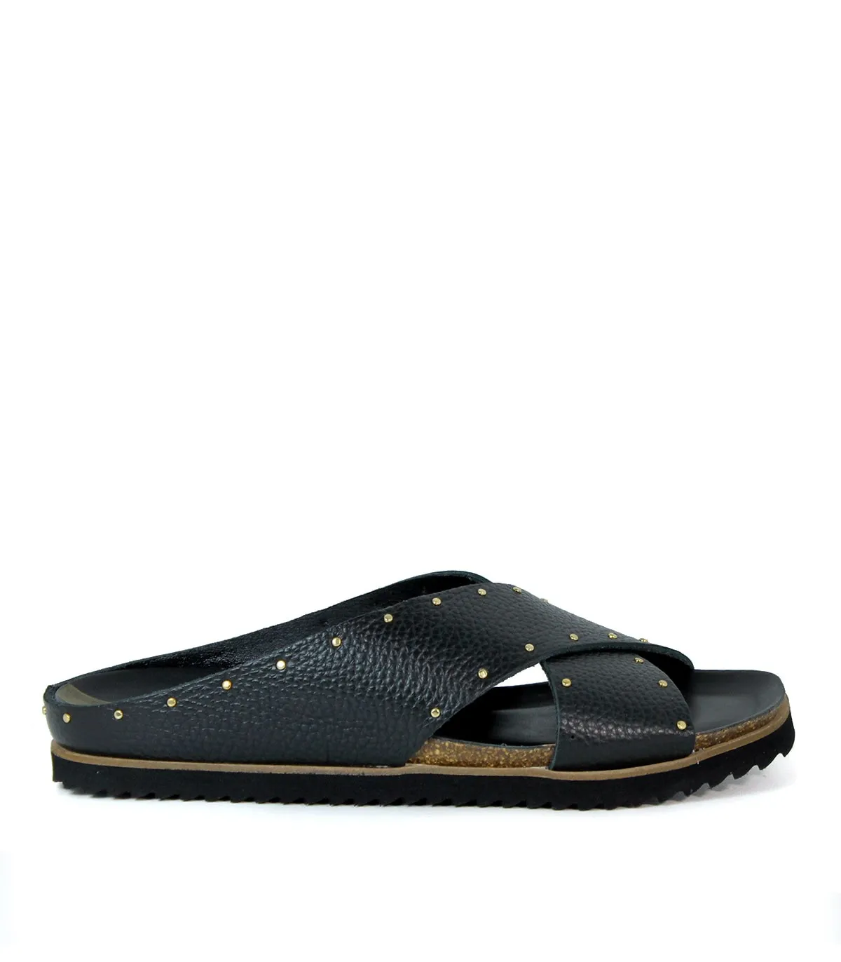 SANDALIAS BIO DE PIEL CON TACHUELAS NEGRO TAKE ME MOR