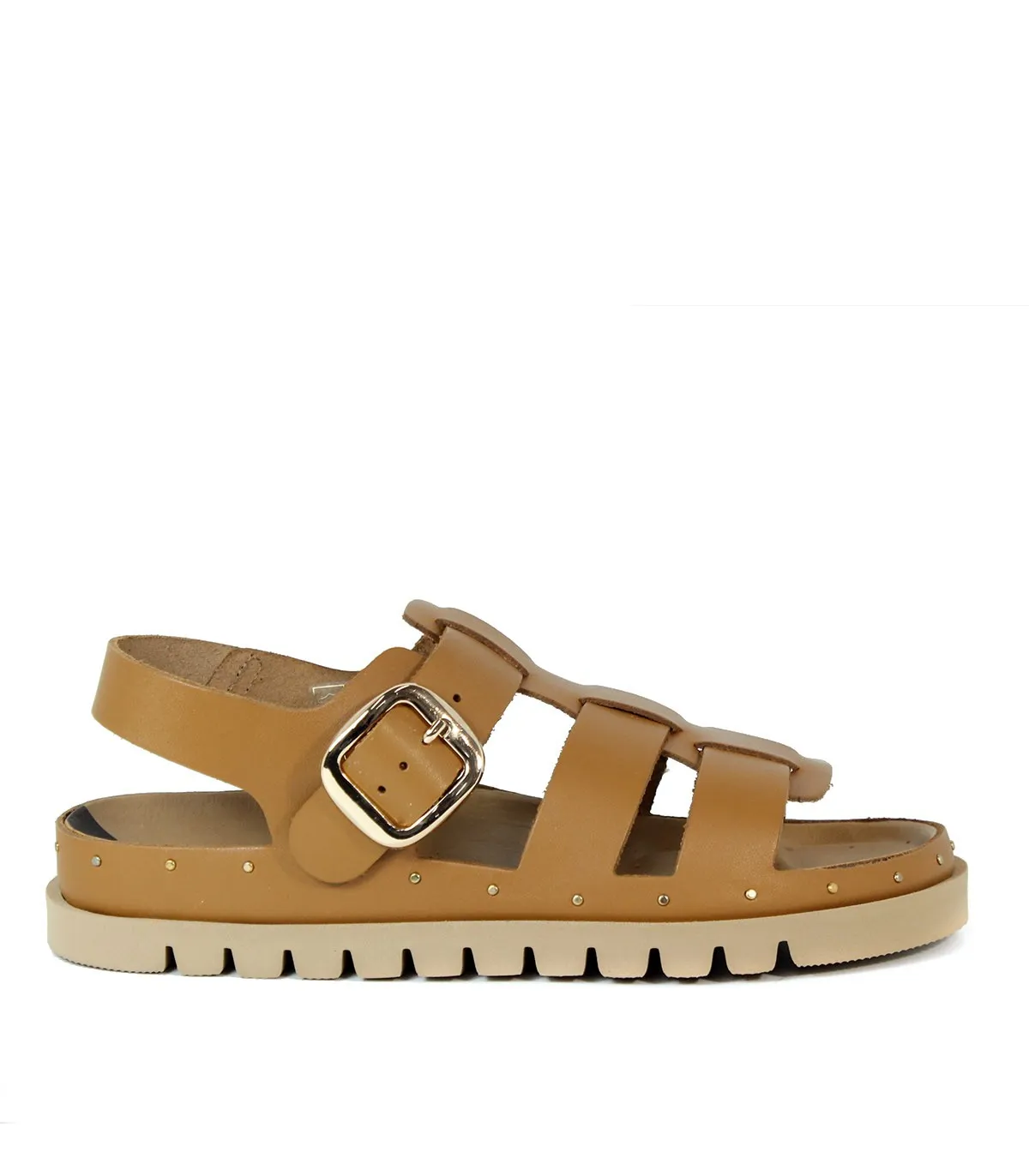 SANDALIAS BIO DE PIEL CON TACHUELAS TAKE ME TELL CUERO