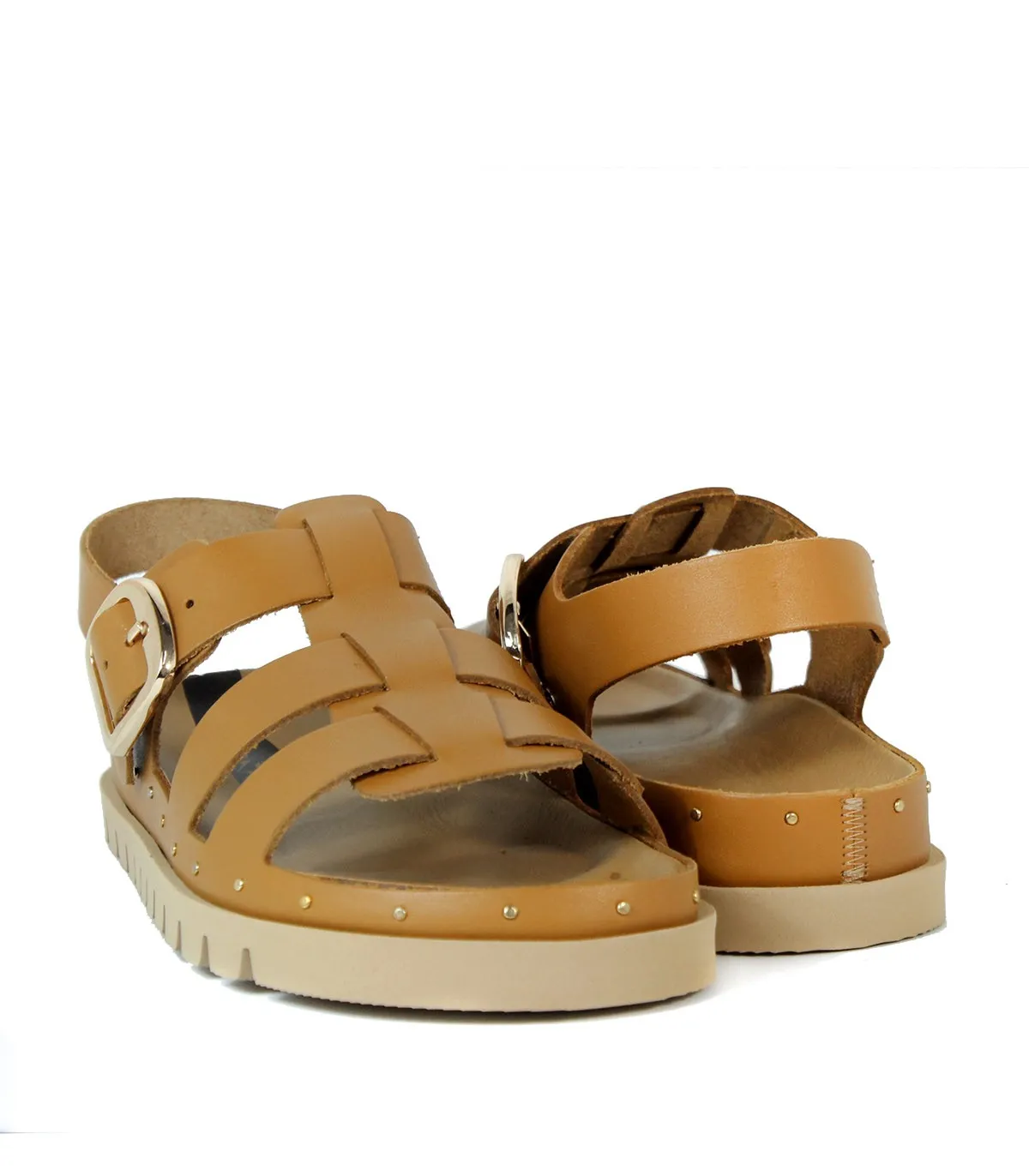SANDALIAS BIO DE PIEL CON TACHUELAS TAKE ME TELL CUERO