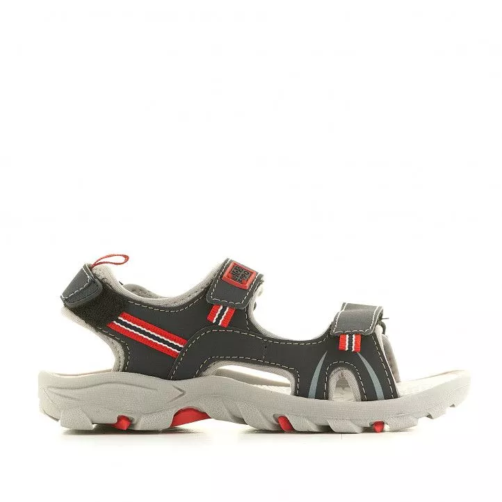 sandalias Gioseppo azules con dos tiras y detalles en rojo