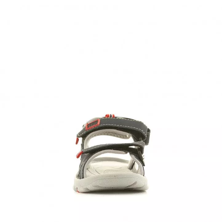 sandalias Gioseppo azules con dos tiras y detalles en rojo