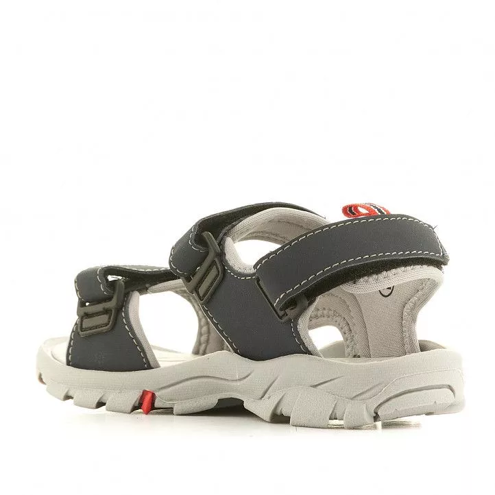 sandalias Gioseppo azules con dos tiras y detalles en rojo