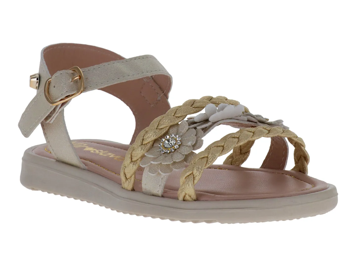 Sandalias Miroslava 1518 Oro Para Niña
