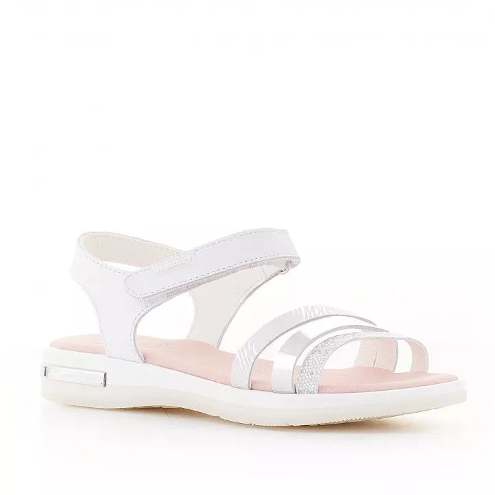 sandalias Pablosky blancas con detalles metálicos