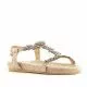 Sandalias planas Alma en pena beige con detalles de flores