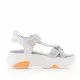 Sandalias plataformas Replay plateadas con detalles naranjas