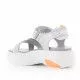 Sandalias plataformas Replay plateadas con detalles naranjas
