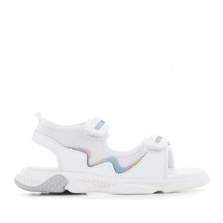 sandalias QUETS! blancas con detalles de colores