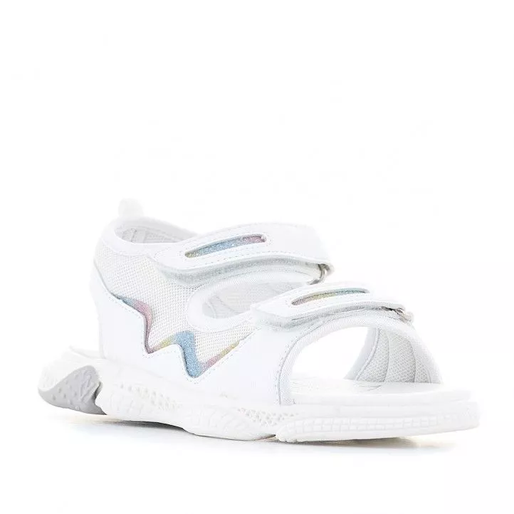 sandalias QUETS! blancas con detalles de colores
