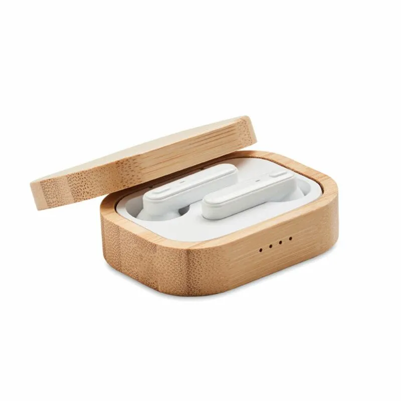 Set auriculares bambú personalizados Jazz Bamboo