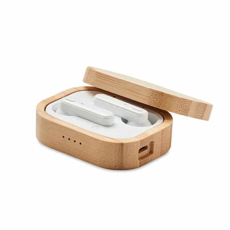 Set auriculares bambú personalizados Jazz Bamboo