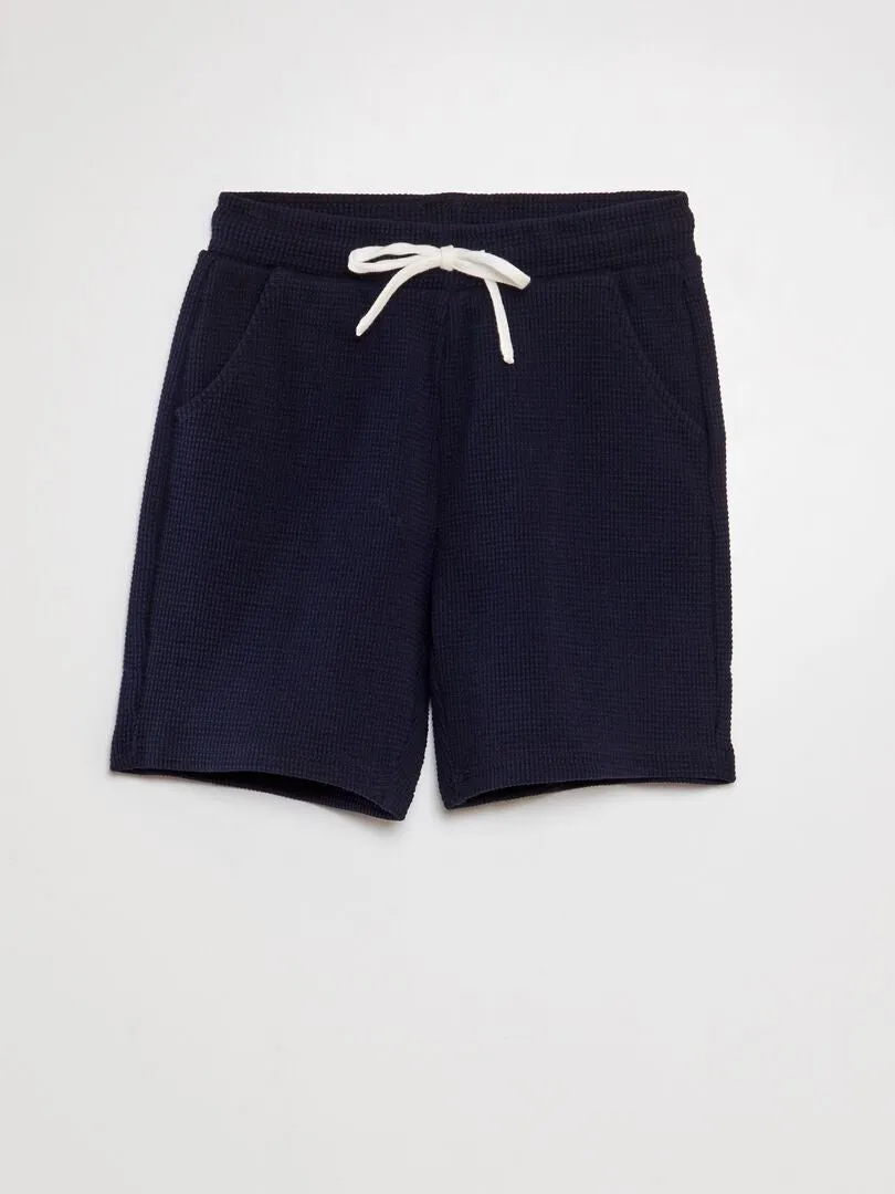 SHORT DE NIDO DE ABEJA  AZUL