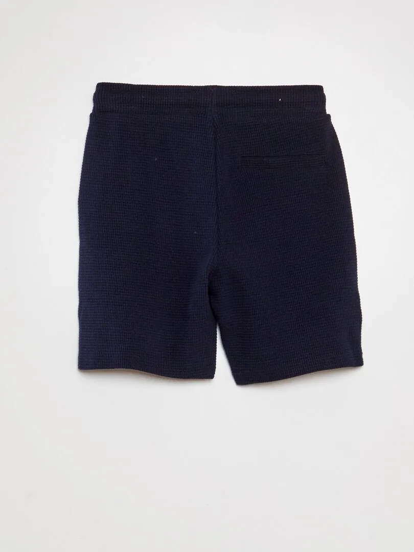 SHORT DE NIDO DE ABEJA  AZUL