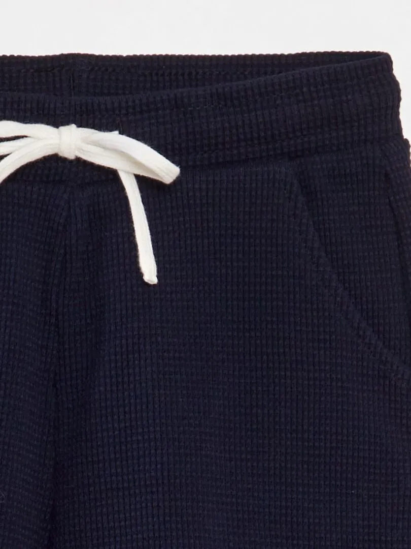 SHORT DE NIDO DE ABEJA  AZUL