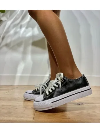 Sneaker Polipiel Plataforma ENERY Negro