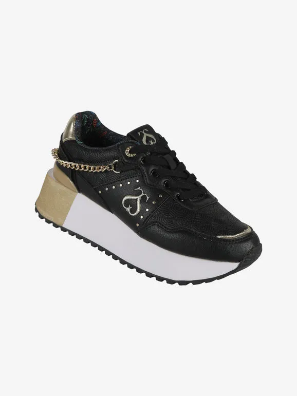 Solo Soprani DEBORA LEATHER Zapatillas de mujer con plataforma plana y cadena