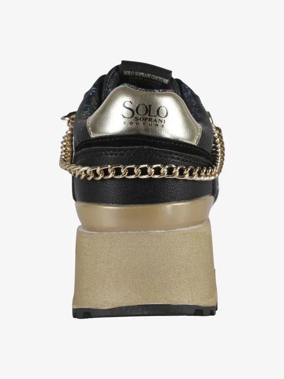 Solo Soprani DEBORA LEATHER Zapatillas de mujer con plataforma plana y cadena