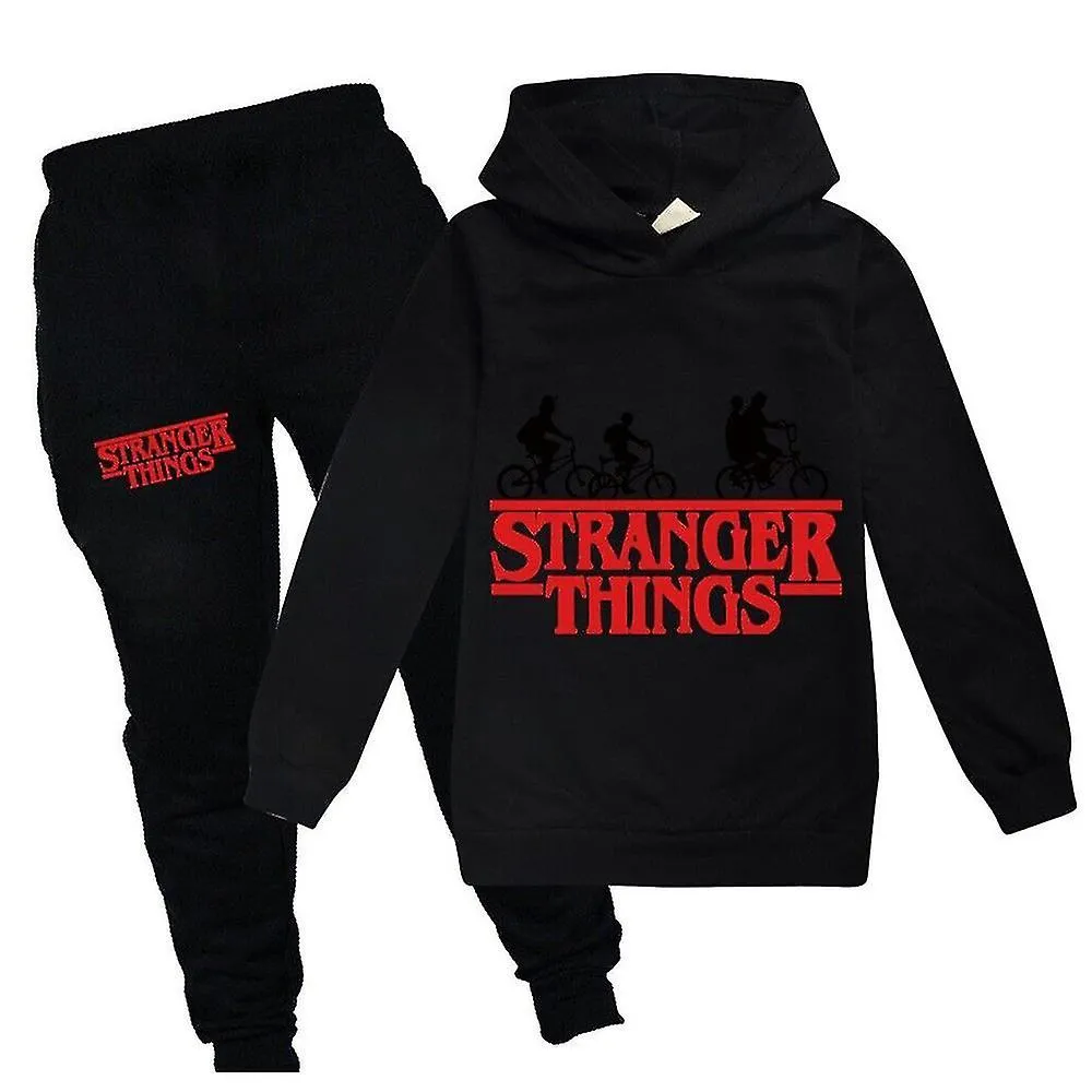Stranger Things Niños Niños Chándales Outfits Chicas Sudadera con capucha Pantalones de chándal Deportes Causal Conjunto de ropa