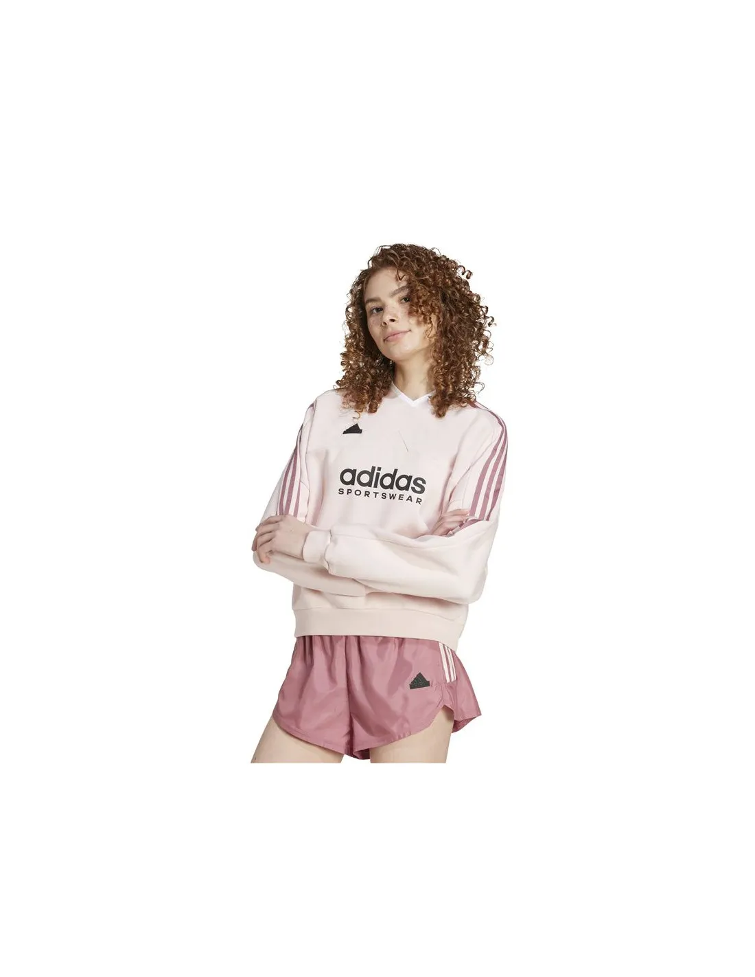 Sudadera adidas Tiro Cut 3 Bandas Fleece Mujer Rosa