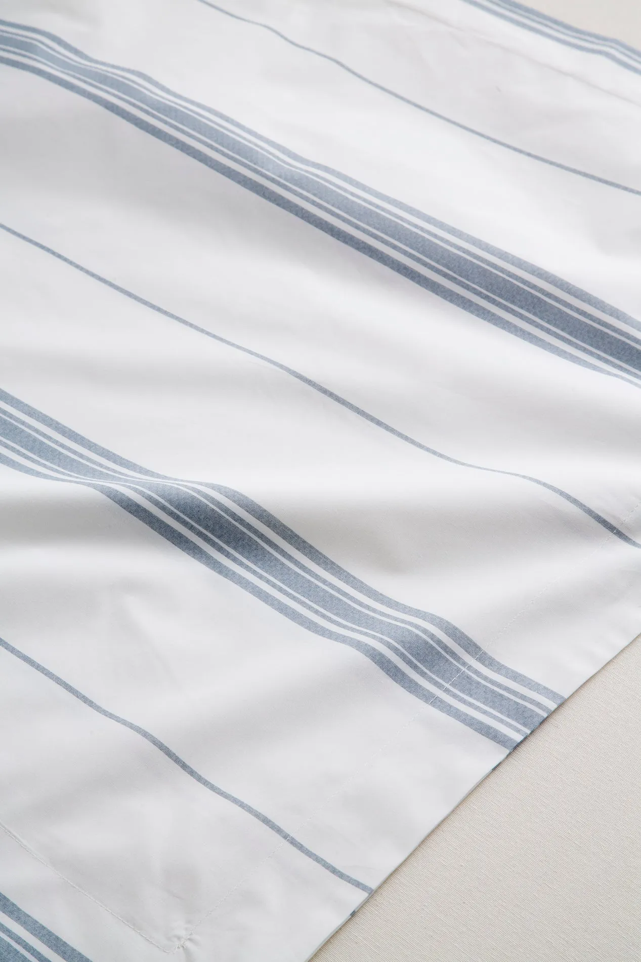 SáBANA ENCIMERA DE ALGODóN PERCAL 200H CAMA 135  RAYAS AZULES