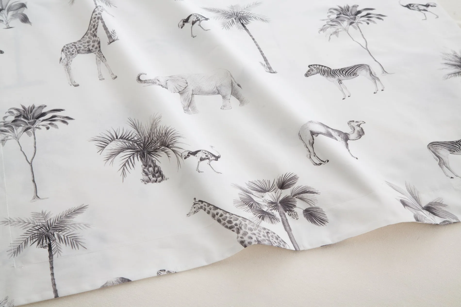 SáBANA ENCIMERA DE ALGODóN PERCAL 200H CAMA 180  BLANCO ANIMALES