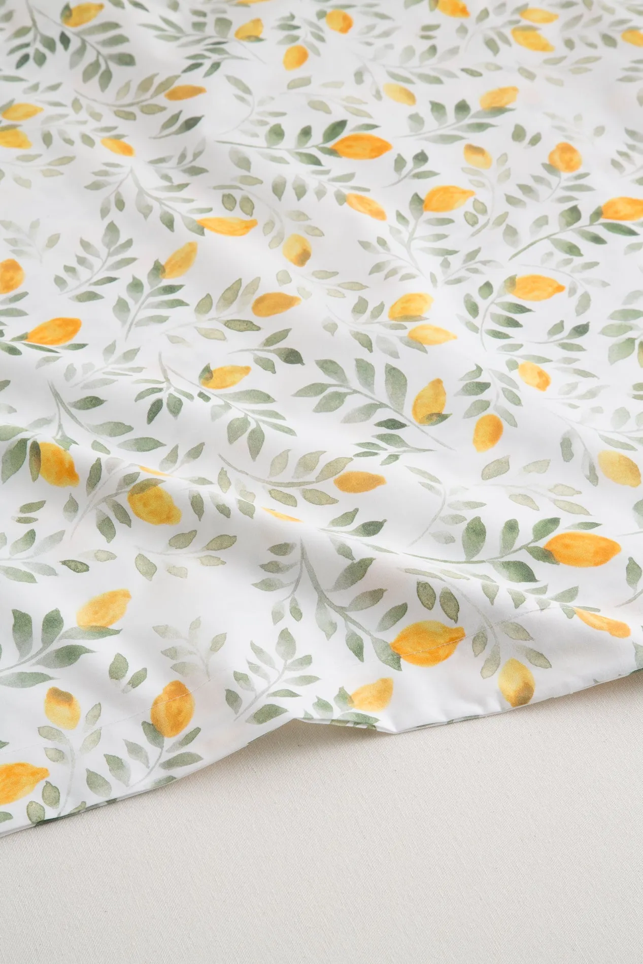 SáBANA ENCIMERA DE ALGODóN PERCAL 200H CAMA 180  LIMONES