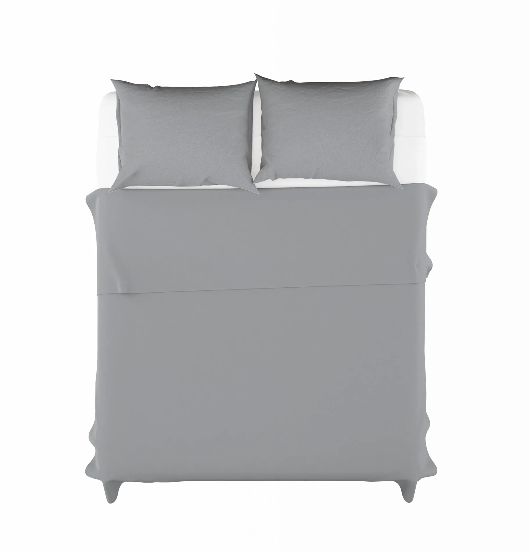 Sábana Encimera Lisa Satén Plomo Cama 200