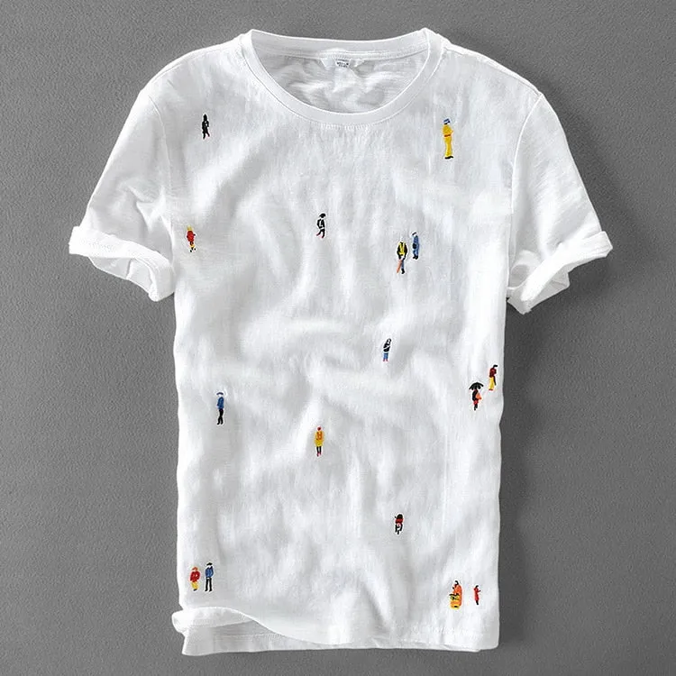 TSHIRT MANGA CORTA DE LINO PARA HOMBRE