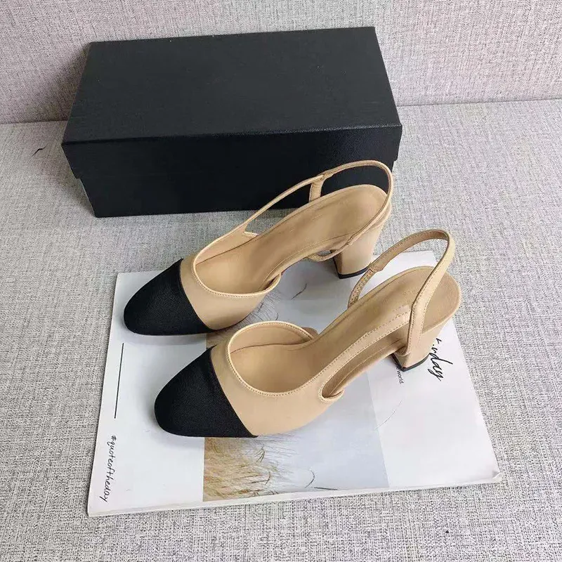 Tacones altos Zapatos de moda Cuero genuino Abierto en Formal Tacón grueso Sandalias Sandalias ballet plano diseñador zapato moc