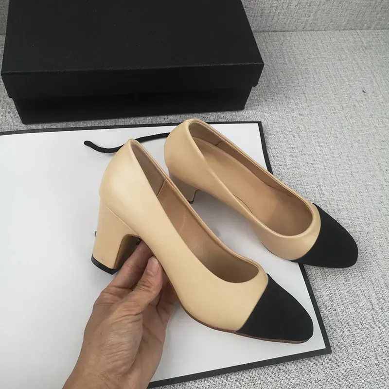 Tacones altos Zapatos de moda Cuero genuino Abierto en Formal Tacón grueso Sandalias Sandalias ballet plano diseñador zapato moc