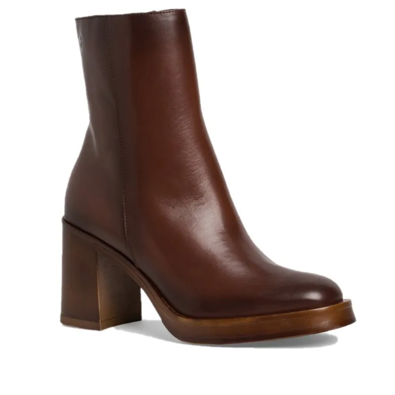 TAMARIS 25032 Marrón Botín liso tacón alto mujer