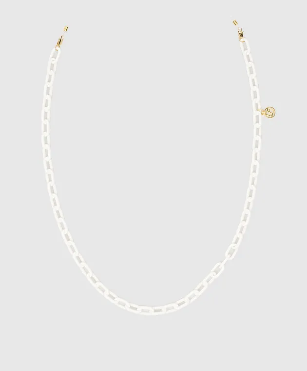 The Attico by Linda Farrow White chain for SMALL SQUARE glasses