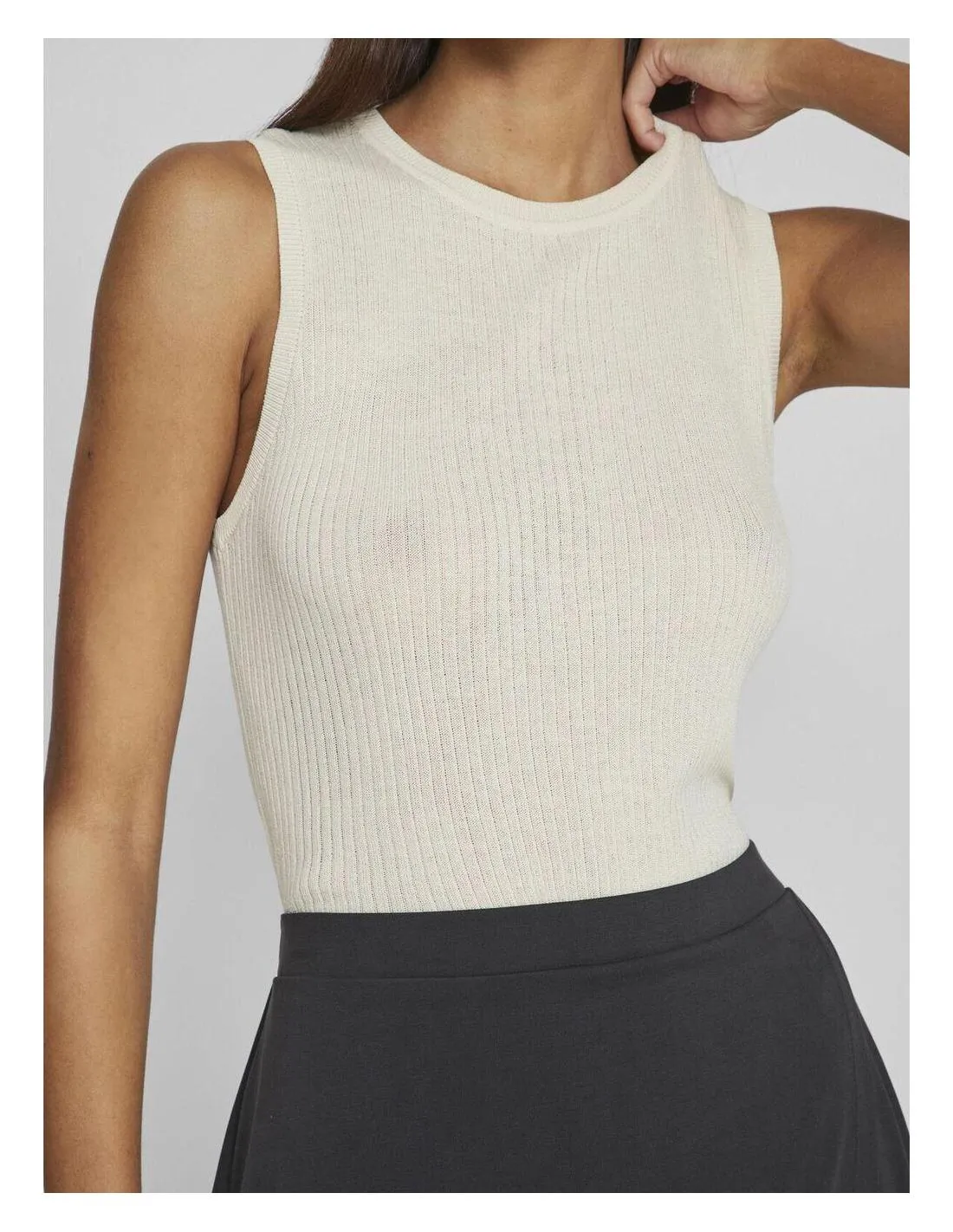 TOP DE PUNTO BEIGE VILA CLOTHES ISLA