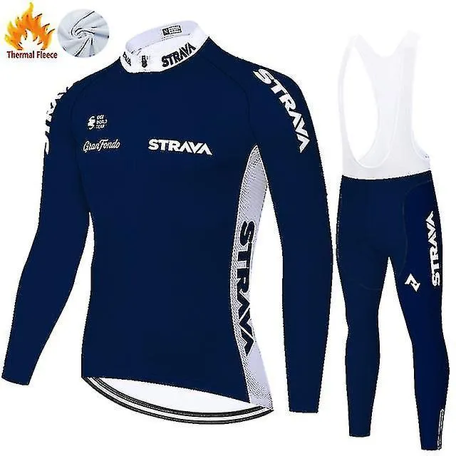 Uniforme de ciclismo de invierno de vellón térmico, ropa de abrigo de ciclismo, pantalones de ciclismo de gel @bugu