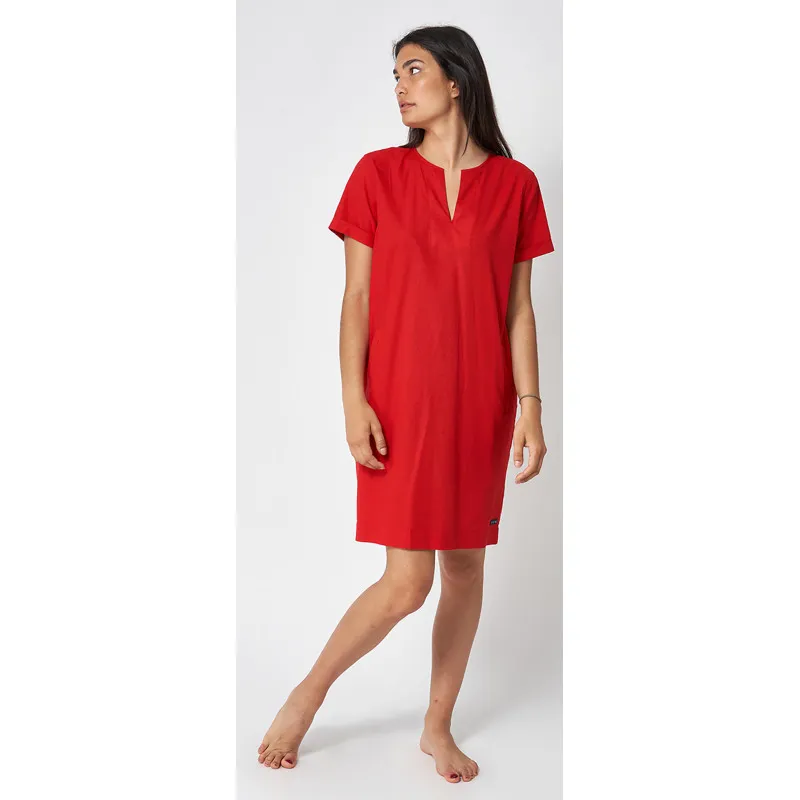 Vestido de algodón en manga corta para mujer