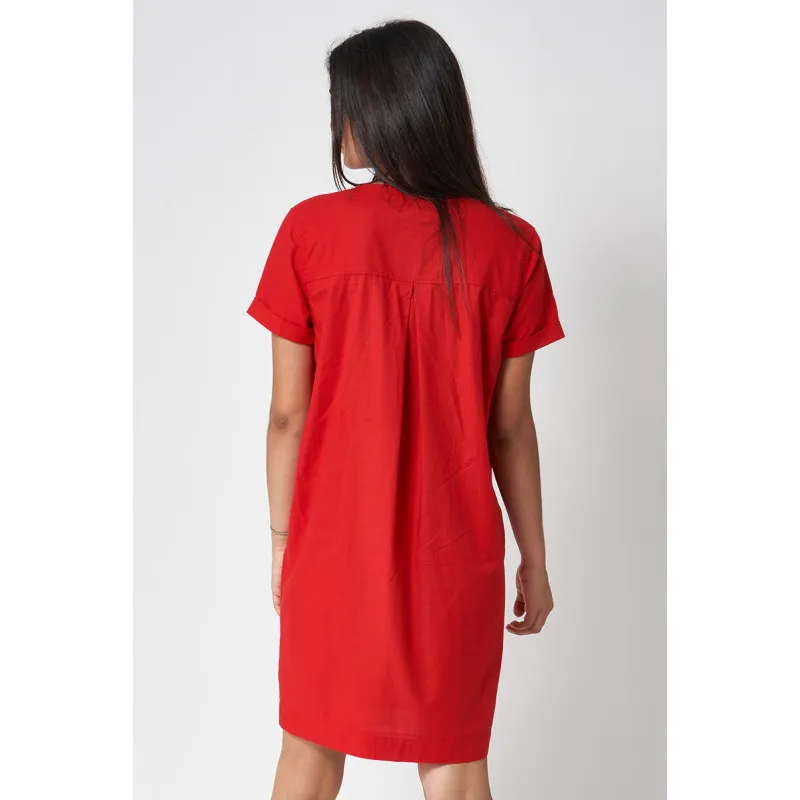 Vestido de algodón en manga corta para mujer