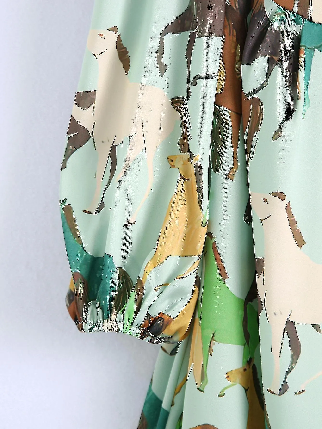 Vestido de manga larga con estampado de caballo para mujer