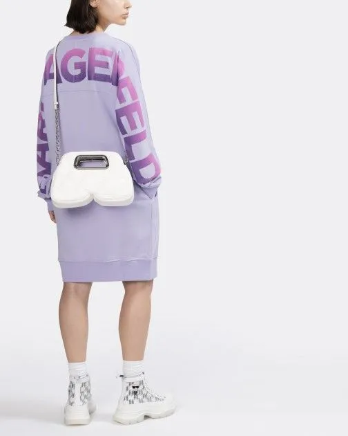 Vestido Karl Lagerfeld Big Logo Sweat Dress 230W1355 Lilás