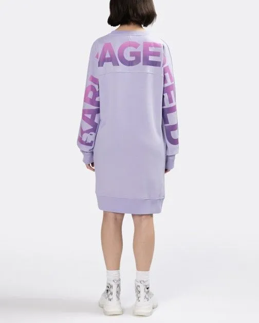 Vestido Karl Lagerfeld Big Logo Sweat Dress 230W1355 Lilás