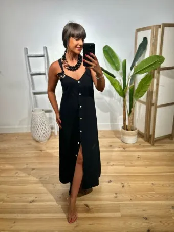 Vestido Largo Arandelas SWABBY Negro