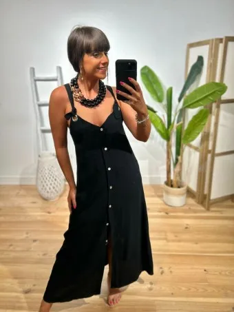 Vestido Largo Arandelas SWABBY Negro