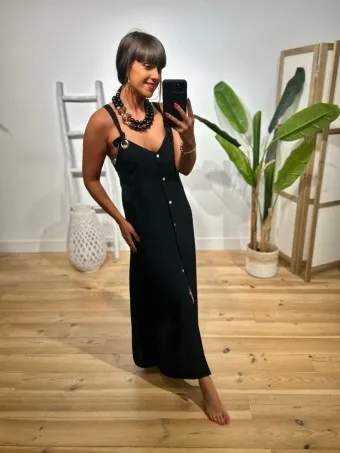 Vestido Largo Arandelas SWABBY Negro