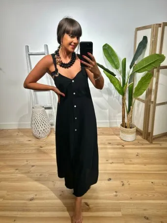 Vestido Largo Arandelas SWABBY Negro