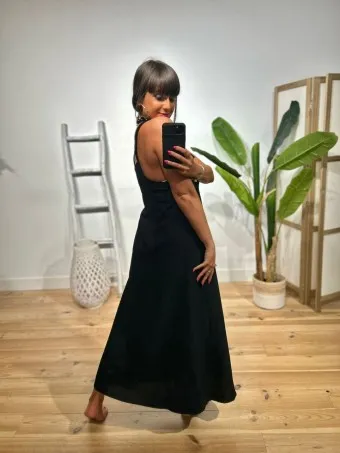 Vestido Largo Arandelas SWABBY Negro