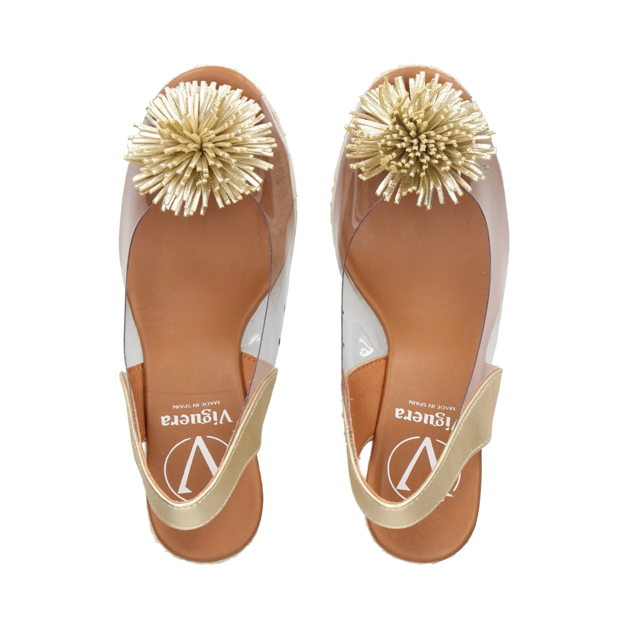VIGUERA Zapatos cuña PLATINO