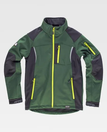 Workshell combinado con detalles reflectantes Verde Oscuro / Negro