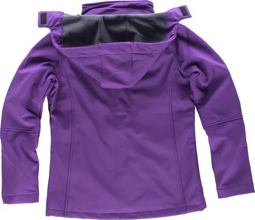 Workshell de mujer con capucha y detalles reflectantes Morado