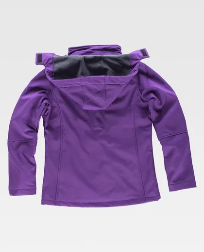 Workshell de mujer con capucha y detalles reflectantes Morado