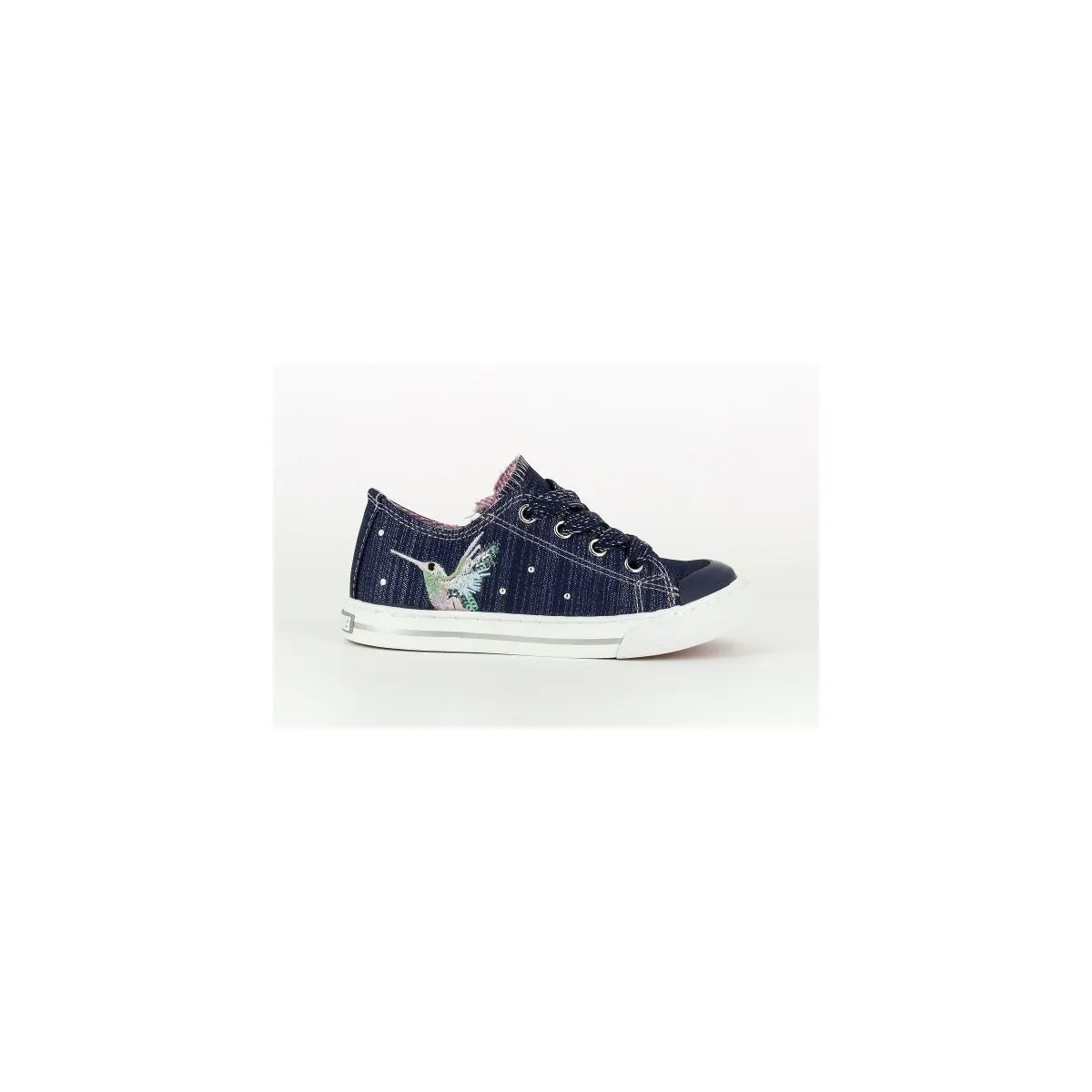 Zapatilla lona niña cremallera, marino 962821